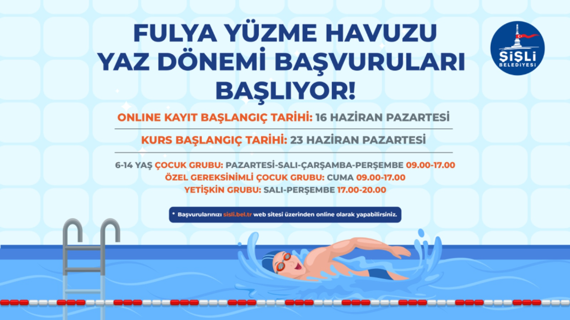 FULYA YÜZME HAVUZU YAZ DÖNEMİ BAŞVURULARI BAŞLIYOR